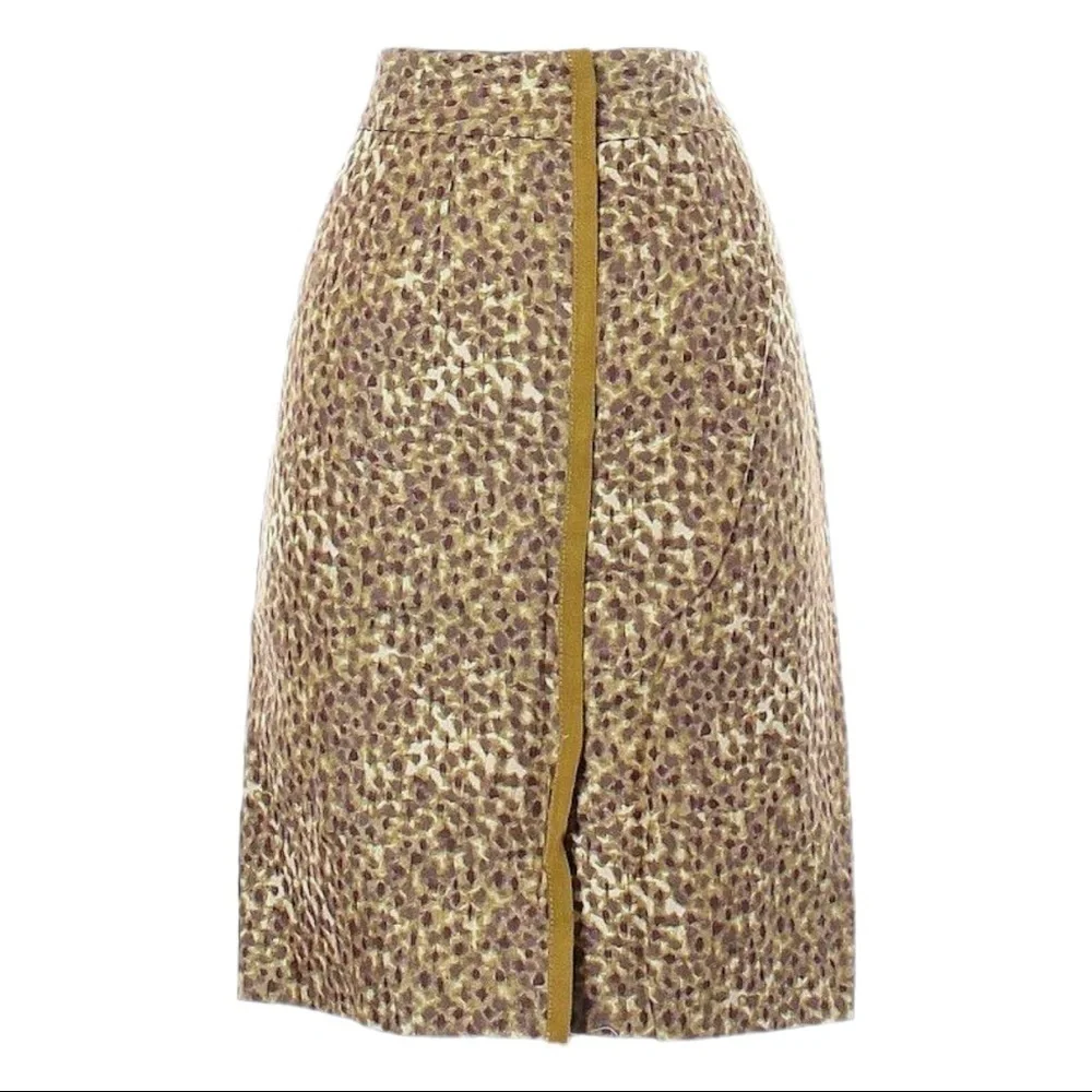 LOFT Animal Print Silk Blend A-Line Skirt Size 4 Career Chic